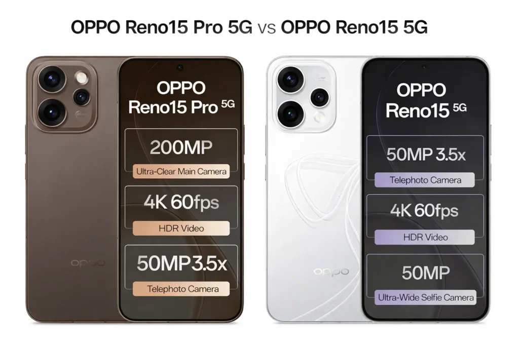 OPPO Reno 15 5G vs OPPO Reno 15 Pro 5G