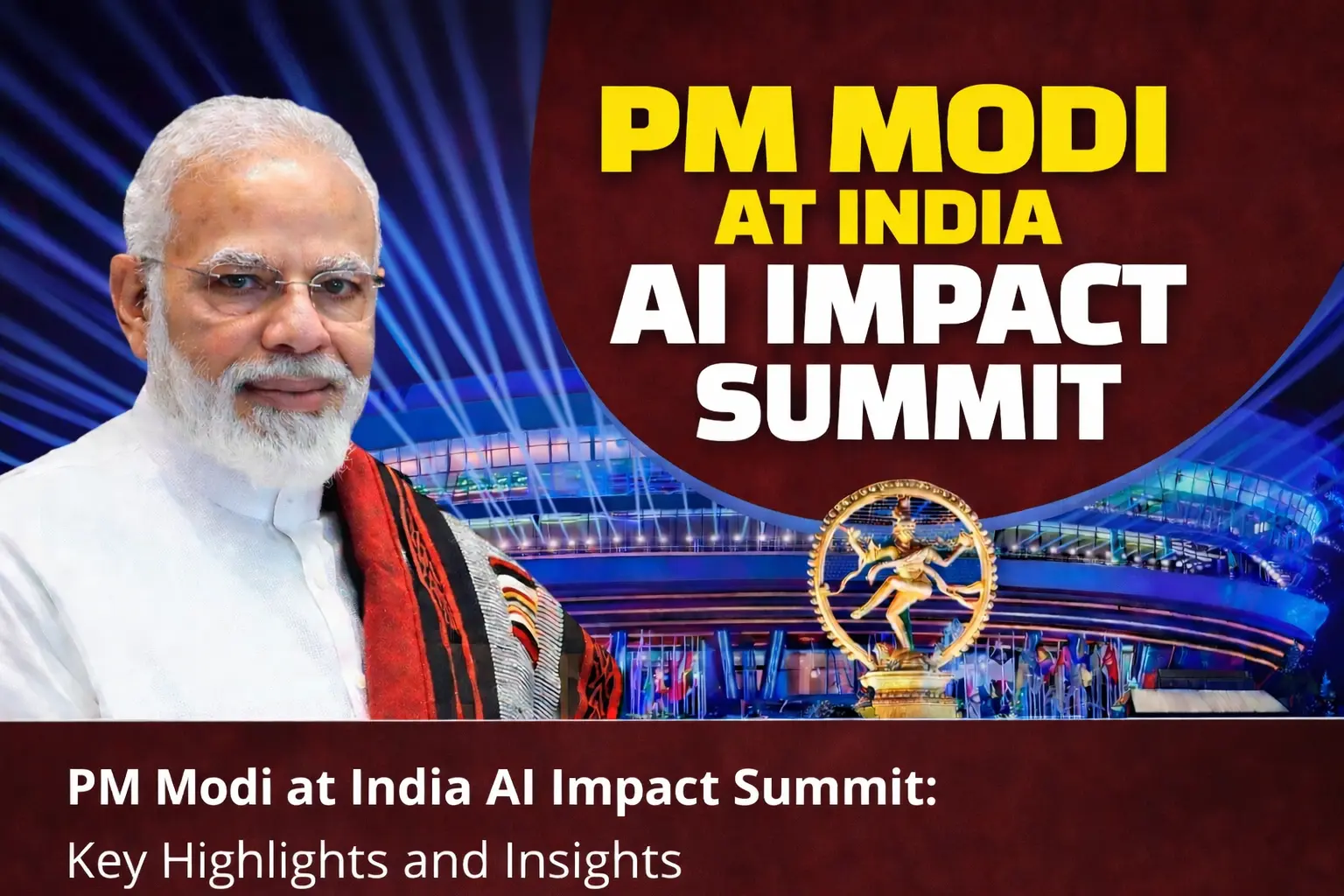 PM Narendra Modi addressing India AI Impact Summit 2026 Day 2 at Bharat Mandapam