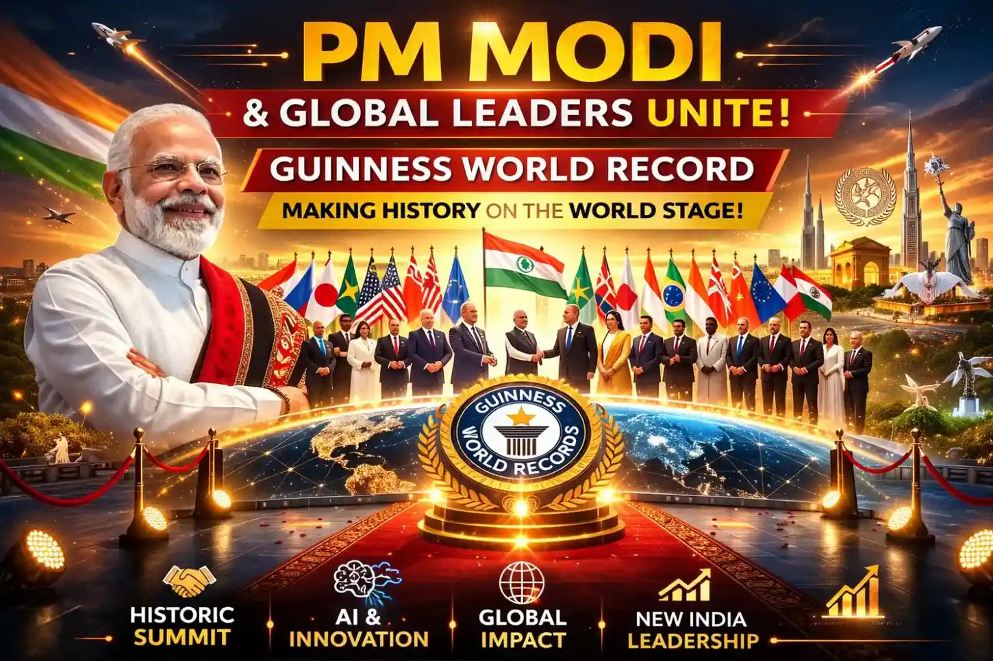 India AI Impact Summit 2026 Day 3 featuring Guinness World Record attempt and global tech leaders