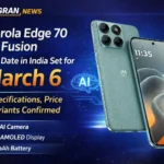 otorola Edge 70 Fusion in Pantone Blue Surf featuring a 1.5K quad-curved display and 50MP Sony LYT-710 camera