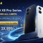 Leaked promotional image of Poco X8 Pro and Poco X8 Pro Max showing the flat frame design and dual camera setup