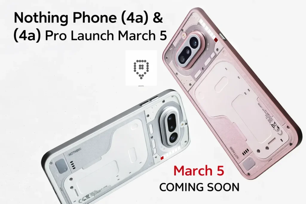 Nothing Phone 4a in Pink and White showing the new Glyph Bar and triple camera setup