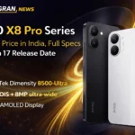 Poco X8 Pro Series in Black and White featuring dual-ring camera design and metal frame