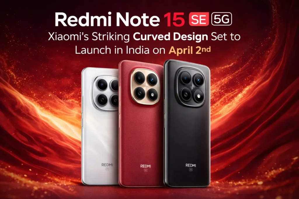 Redmi Note 15 SE 5G in Phantom Blue featuring a 3D curved AMOLED display and triple rear cameras