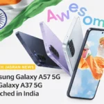 Samsung Galaxy A57 5G in Awesome Lilac and Galaxy A37 5G in Awesome Lavender showing the new slim design and triple camera setup