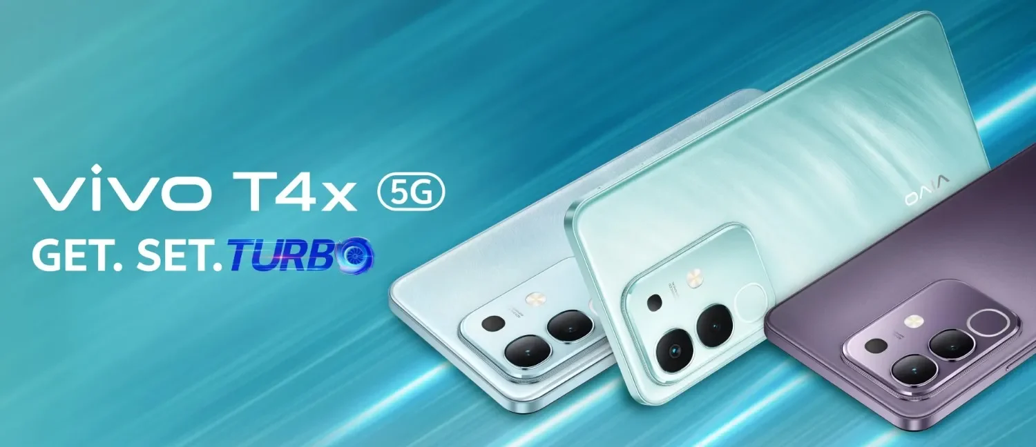 Vivo T5x 5G in Cyber Green featuring a circular camera module and 7,200mAh battery branding