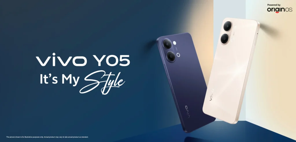 Vivo Y05 in Champagne Gold and Midnight Blue with 6500mAh battery