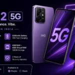 HMD Vibe 2 5G in Cosmic Lavender with 6,000mAh battery and 128GB storage.