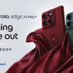 Motorola Edge 70 Pro+ teased in Brown, Red, and Teal colors.