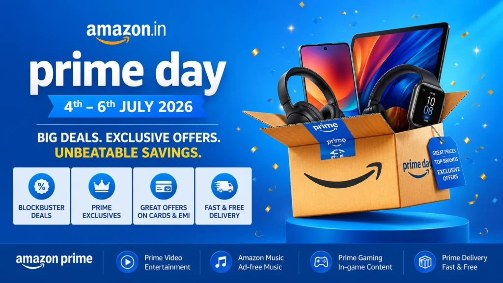 Amazon Prime Day 2026 India official dates and exclusive discount offers.