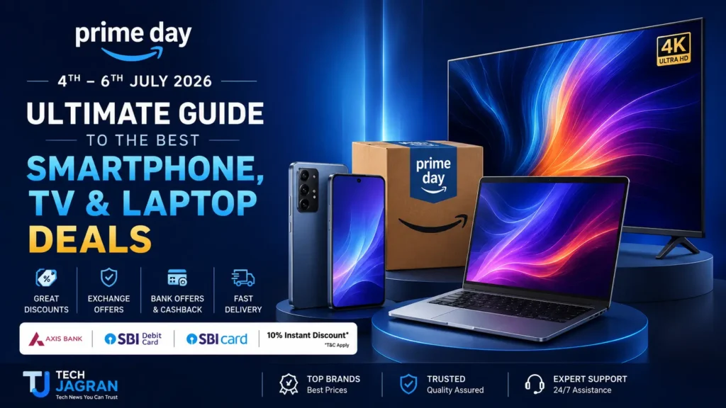 Amazon Prime Day 2026 India top deals on smartphones, laptops, and 4K smart TVs.  