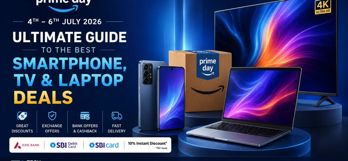Amazon Prime Day 2026 India top deals on smartphones, laptops, and 4K smart TVs.