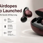 boAt Airdopes ProClip open-ear clip-on earbuds in Wine color showcasing the unique design.