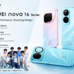 Huawei Nova 16 Pro and Nova 16 Ultra in Iridescent Mother of Pearl featuring 7,000mAh battery