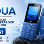 Itel Aqua IP67 water resistant feature phone in Blue and Red.