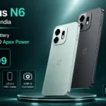 OnePlus N6 in Fresh Mint featuring an 8,000mAh battery and 120Hz display layout.