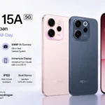 Oppo Reno 15A 5G in Aurora Blue featuring a massive 7,000mAh battery and IP69 durability.