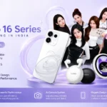 OPPO Reno 16 Series 5G with the magnetic Oppo Bubble selfie accessory and Enco Air 5 wireless earbuds.