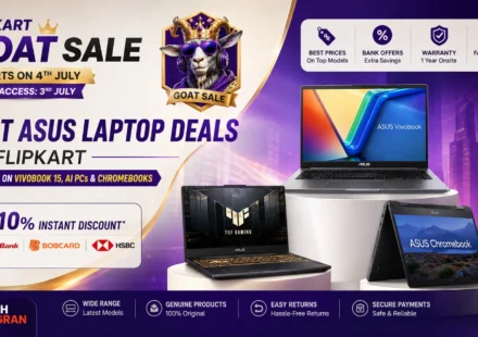 ASUS laptops on Flipkart including Vivobook 15 and AI PCs with massive sale discounts.
