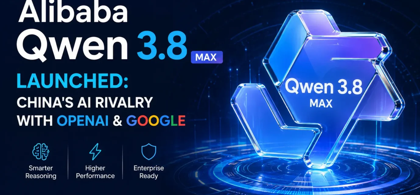 Alibaba Qwen 3 8 Max AI model announcement highlighting 2.4 trillion parameters and open-source capabilities.