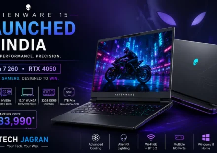 Alienware 15 gaming laptop in Nova Black finish featuring 15.3-inch 165Hz display and Alienware Cryo-tech cooling.
