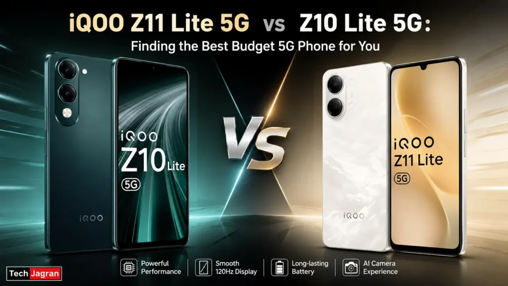 iQOO Z11 Lite 5G vs Z10 Lite 5G: Budget 5G Battle. iQOO Z11 Lite 5G vs iQOO Z10 Lite 5G side-by-side comparison showing battery capacities and display refresh rates.