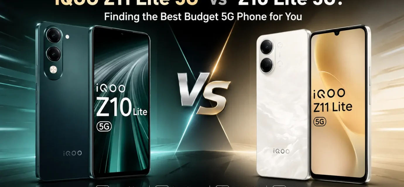 iQOO Z11 Lite 5G vs iQOO Z10 Lite 5G side-by-side comparison showing battery capacities and display refresh rates.