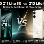 iQOO Z11 Lite 5G vs iQOO Z10 Lite 5G side-by-side comparison showing battery capacities and display refresh rates.