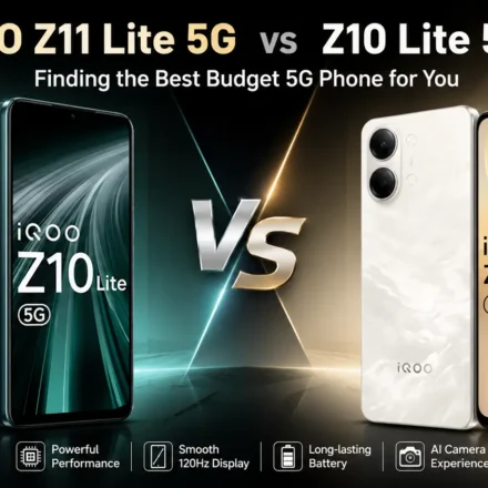 iQOO Z11 Lite 5G vs iQOO Z10 Lite 5G side-by-side comparison showing battery capacities and display refresh rates.