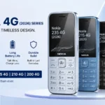 Nokia 235 4G 2026 and Nokia 215 4G 2026 feature phones highlighting physical keypads and the dedicated AI button.
