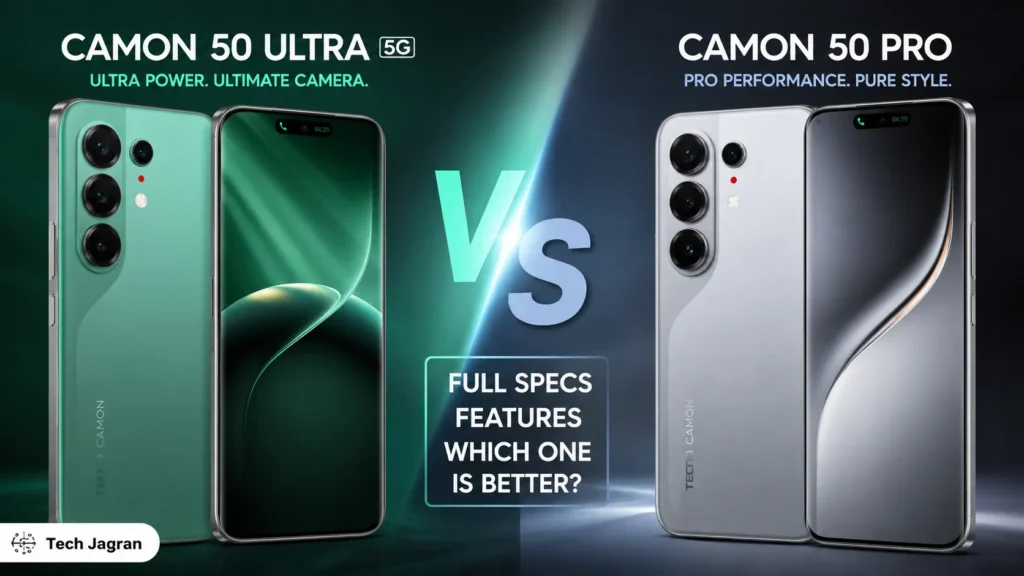 Tecno Camon 50 Ultra 5G vs Pro: Ultimate Mid-Range Showdown. Tecno Camon 50 Ultra 5G vs Tecno Camon 50 Pro comparison showcasing the 6.78-inch curved AMOLED display panel design.