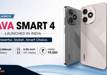 Lava Smart 4 in Konark Gold and Ajanta Grey showing 90Hz display and MIL-STD-810H military grade certification