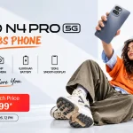 Lava Bold N4 Pro 5G smartphone showing a 6.75-inch 120Hz display and a 50MP AI dual camera setup.