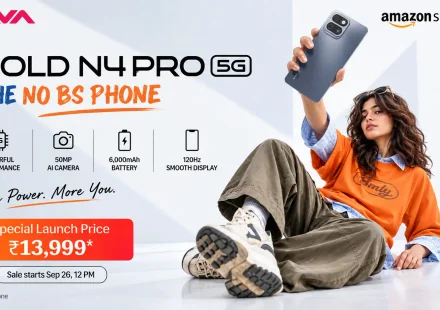 Lava Bold N4 Pro 5G smartphone showing a 6.75-inch 120Hz display and a 50MP AI dual camera setup.